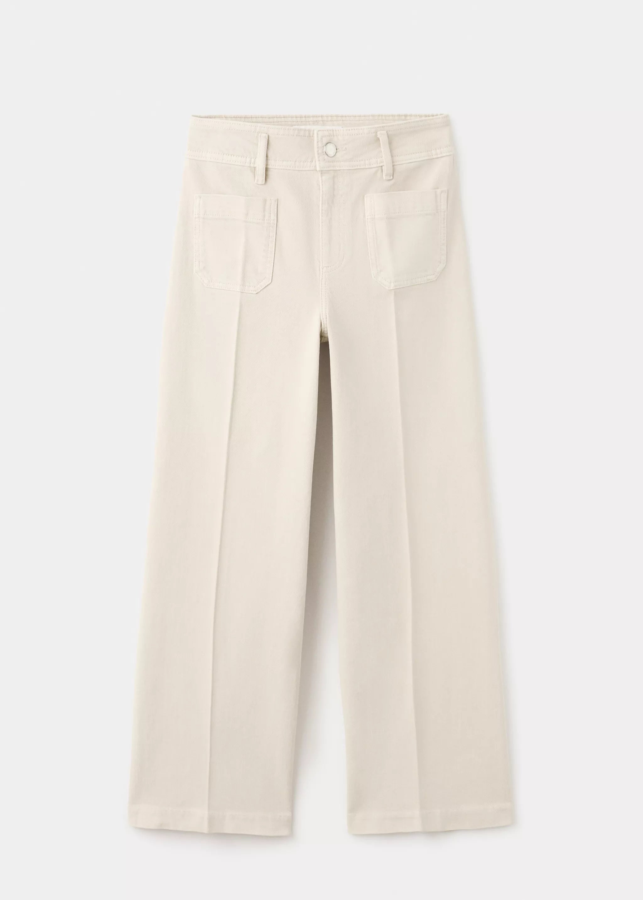Wide leg jeans with pockets - Sand