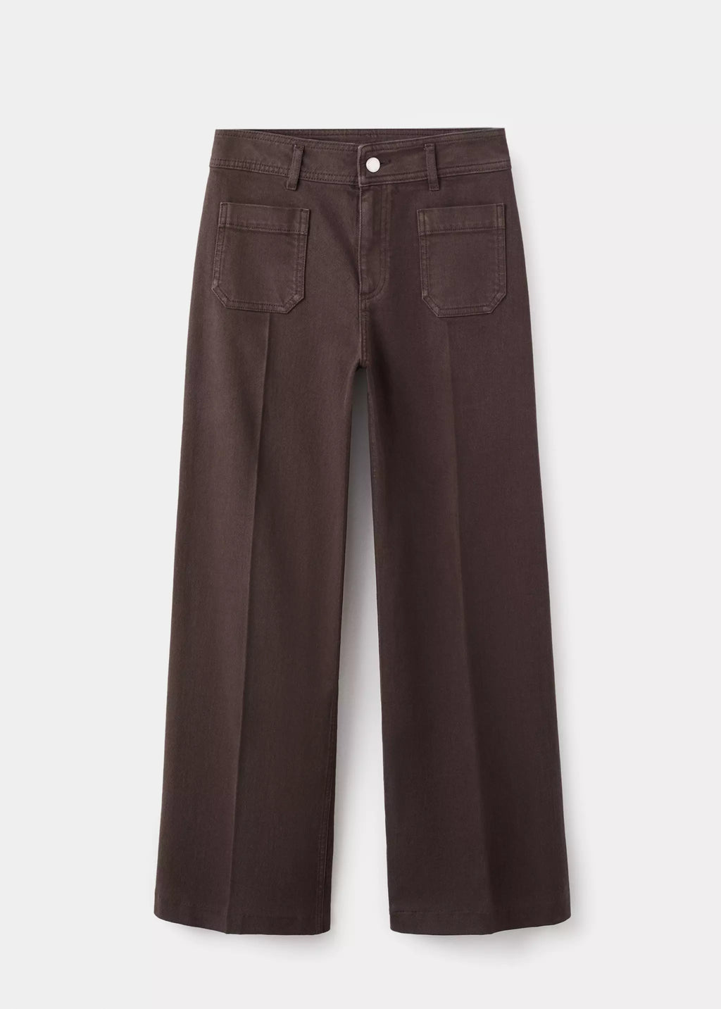 Wide leg jeans with pockets - Brown