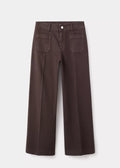 Wide leg jeans with pockets - Brown