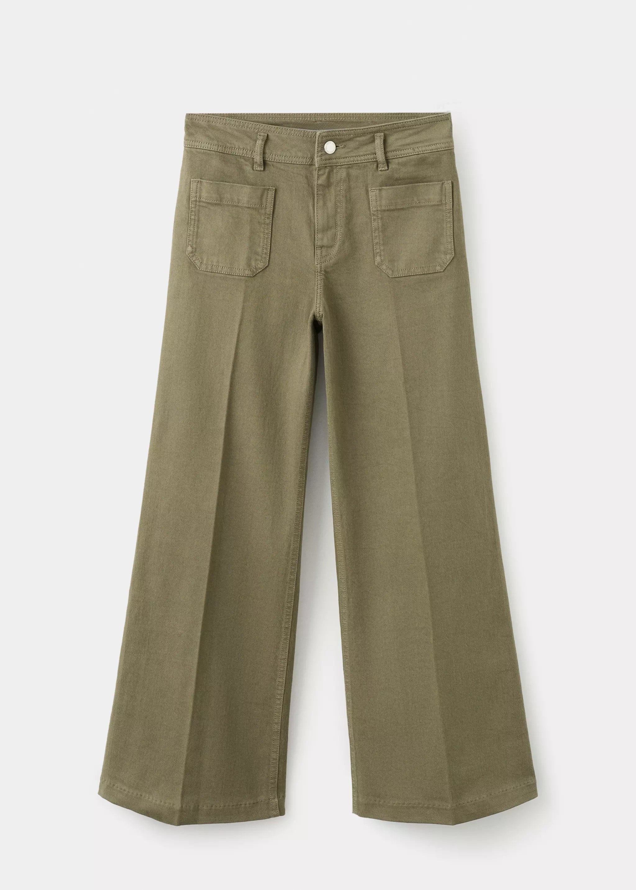 Wide leg jeans with pockets - Khaki