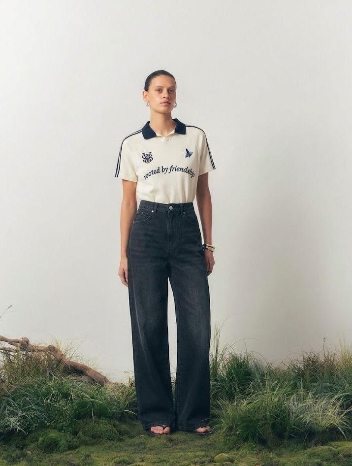 Volero Washed Black Wide-Leg Jeans